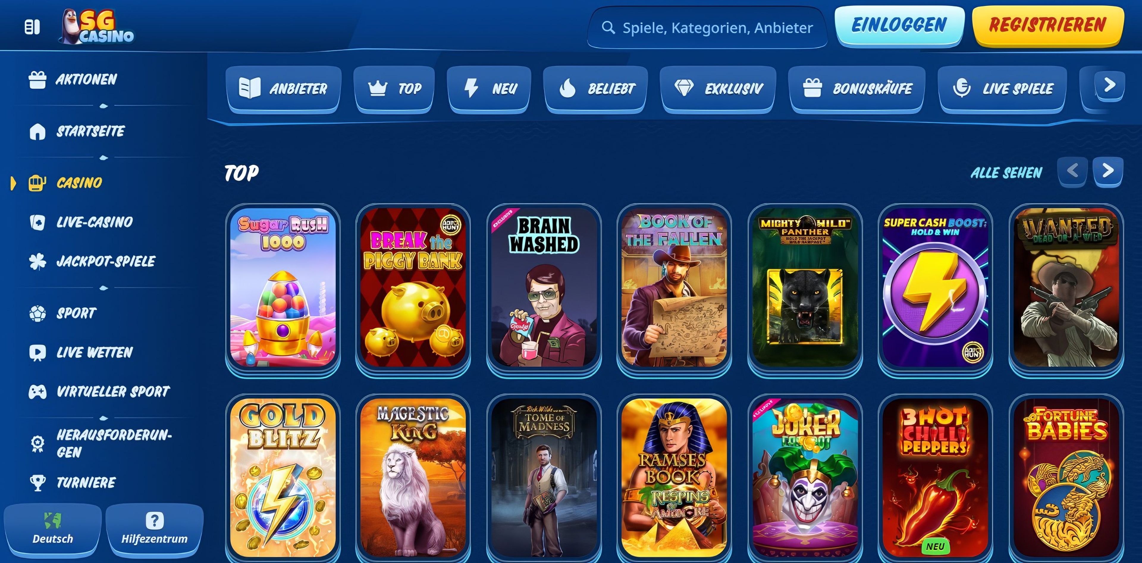 SG Casino desktop screenshot 2